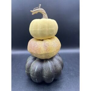 Stacked‎ Tiered Pumpkin Decor Fall Autumn Harvest Tabletop Accent 8" x 4.5"